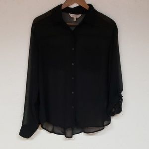 Decree long sleeve sheer blouse